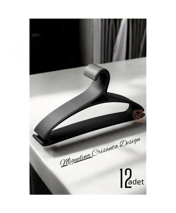 Tasarım Askı Seti 12 ADET Elbise Askısı M.Crisanta SİYAH