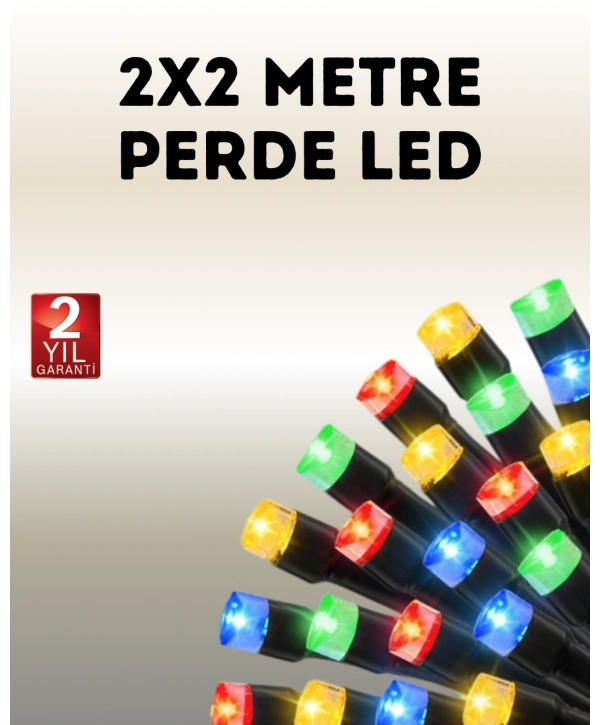 Taşınabilir Pil İle Çalışan LED Işık – 2x2 Metre Perde Modeli