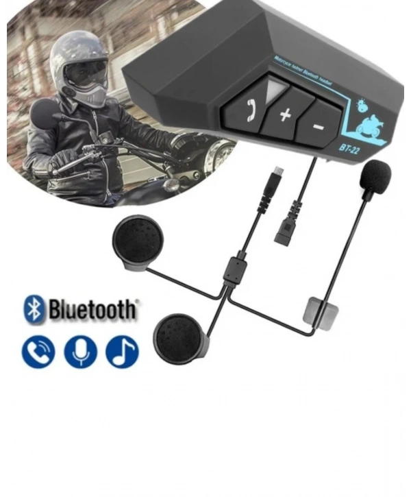 Telsiz Bluetooth Kask Kulaklık Handsfree Mikrofonlu