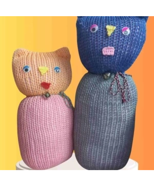 Tıkırık Örgü Yastık Uyku Ve Oyun Arkadaşı Şeker&cingöz - 35 Cm-45 Cm