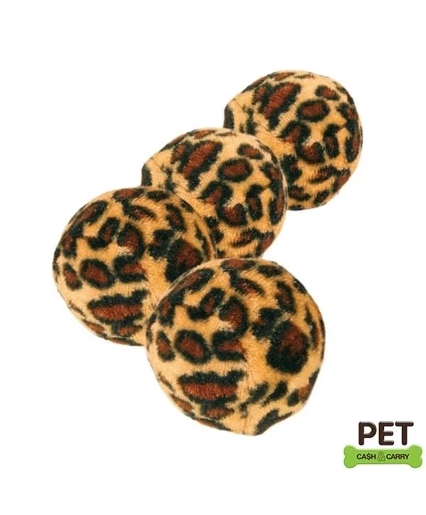 Trixie Leopar Desenli Top Kedi Oyuncağı 4 Adet 4 Cm