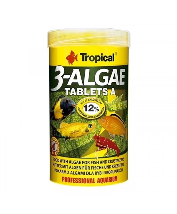 Tropical 3-Algae Tablet A Tatlı ve Tuzlu Su Balıkları için Yosunlu Yem 36 Gr 80 Adet