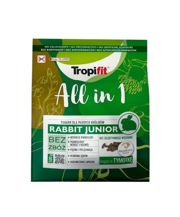 Tropifit All In 1 Tahılsız Yavru Tavşan Yemi 500 Gr