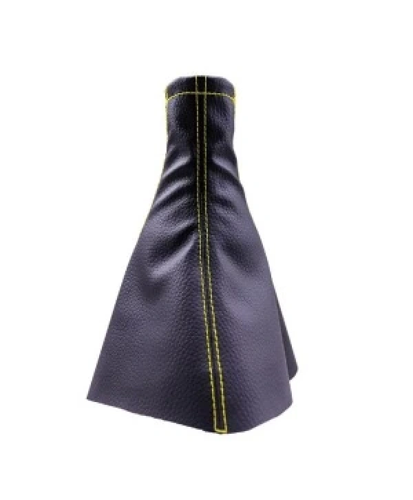 Tüm Araçlara Uyumlu Vites Körüğü Siyah Deri Sarı Dikiş