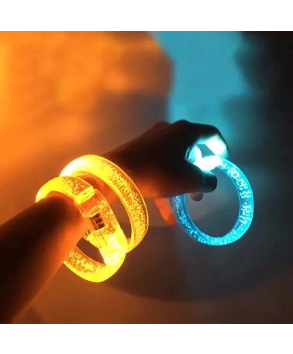 Turuncu Led Işıklı Baskı Yapılabilen Pilli Bileklik Bilezik 1,5 cm Genişlik (5047)