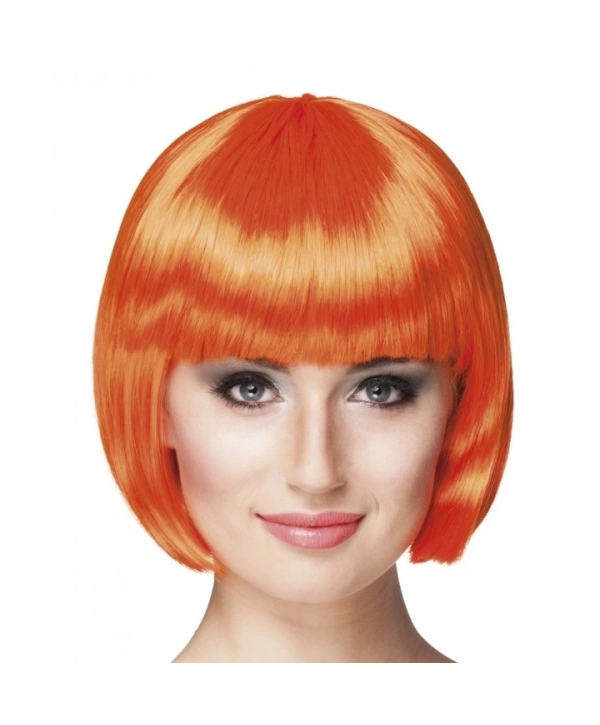 Turuncu Renk Parti Peruğu Küt Saç (5047)