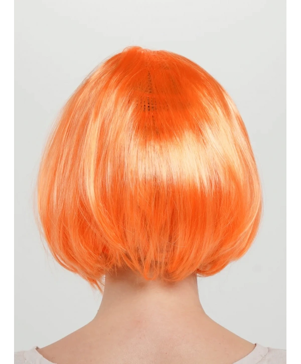 Turuncu Renk Parti Peruğu Küt Saç (5047)