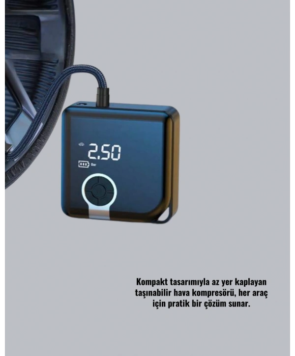 Type-C Şarj Girişli Taşınabilir Elektrikli Hava Pompası