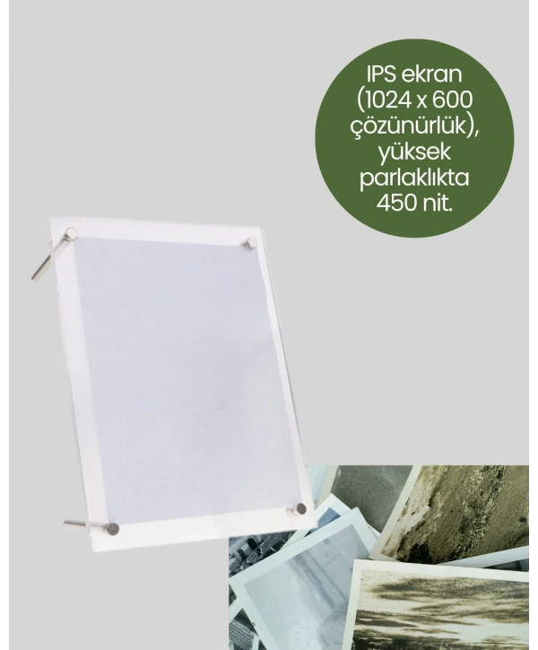 USB Type-C Destekli 7 İnç Dijital Fotoğraf Çerçevesi – Video ve Müzik Oynatma