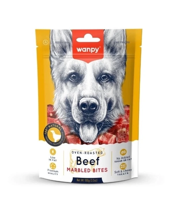 Wanpy Marbled Biftekli Küp Et Parçaları Köpek Ödülü 100 Gr