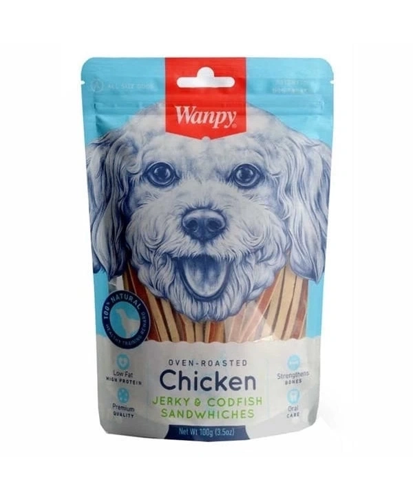 Wanpy Tavuk ve Balıklı Sandwich Köpek Ödül Maması 100 Gr