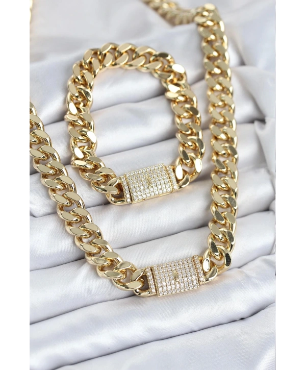 Xuping Gurmet Gold Renk Kolye ve Bileklik Seti