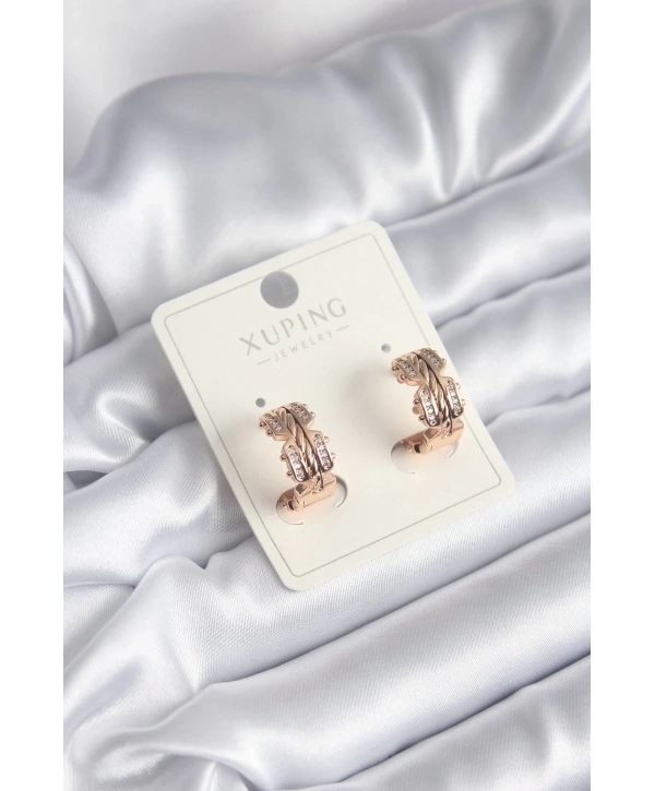 Xuping Model Zirkon Taşlı Halka Kadın Küpe