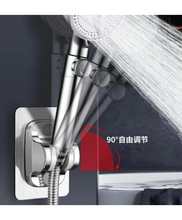 Yapışkanlı Duş Başlığı Tutucu Ayarlı Siyah (5047)