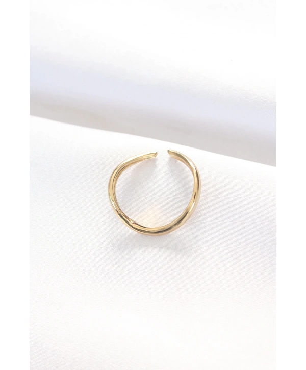 Yassı Gold Renk Ayarlanabilir Yüzük