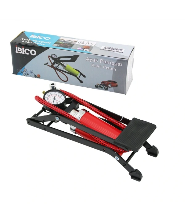 YATAY MODEL KALIN PİSTONLU AYAK POMPASI OTO-ARAÇ - BİSİKLET-MOTOR LASTİK - TOP - ŞİŞME YATAK-HAVUZ (5047)