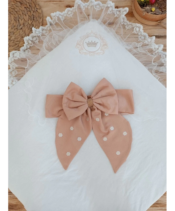 Yenidoğan Papatya Desenli Trilüks Unisex Kundak Bebek Battaniyesi