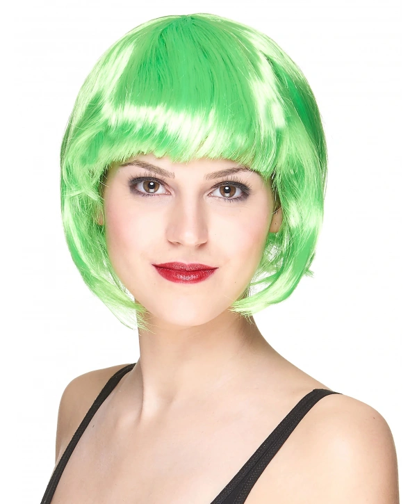 Yeşil Parti Peruğu Kısa Küt Saç (5047)
