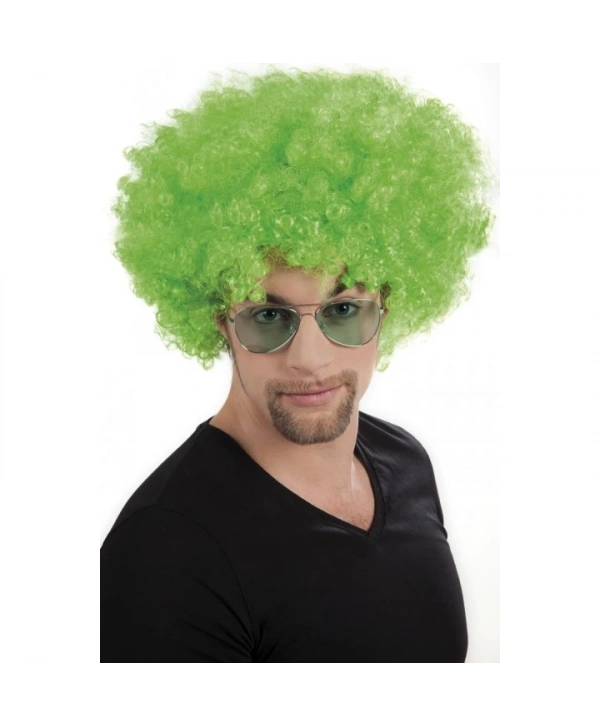 Yeşil Renk Kıvırcık Afro Bonus Peruk (5047)
