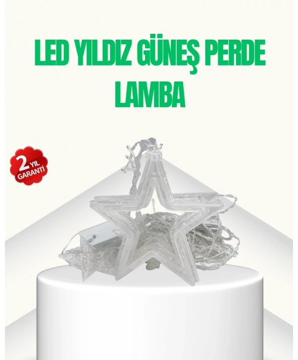 Yıldız Figürlü Perde Peri Led 3x3 Metre Dekoratif Işık