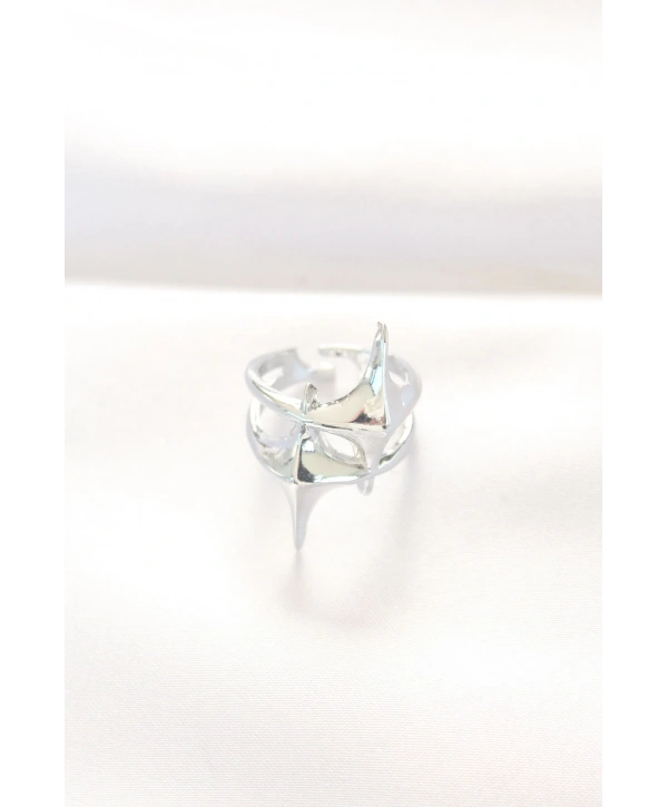 Yıldız Model Silver Renk Ayarlanabilir Yüzük