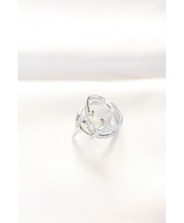 Yıldız Model Silver Renk Ayarlanabilir Yüzük