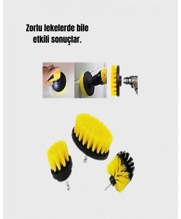 Yüksek Devirde Etkili Temizlik Sağlayan Matkap Ucu Fırça Seti
