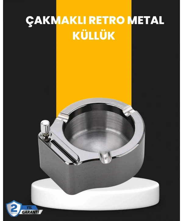 Yuvarlak Çakmaklı Küllük Dayanıklı Metal Yapı