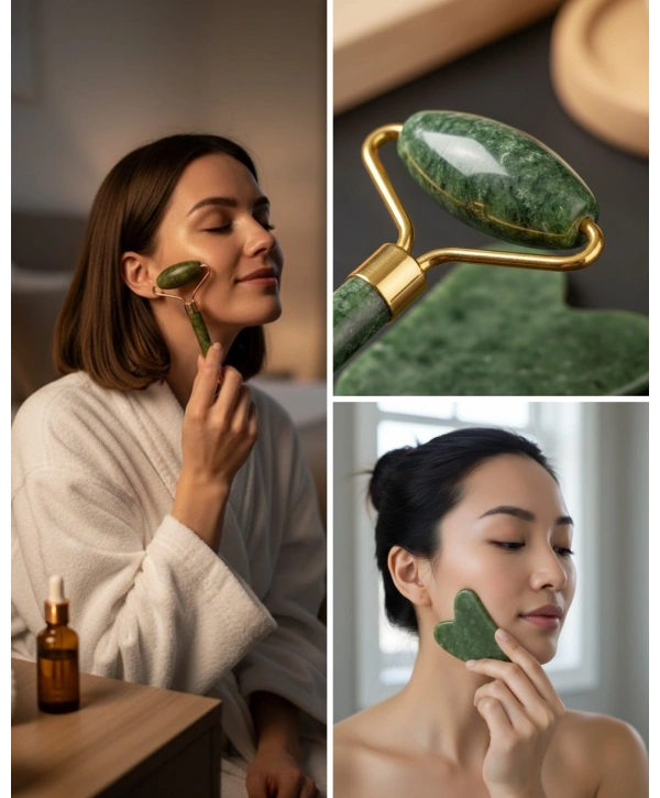 Yüz Masaj Aleti Roller ve Gua Sha 2li Set