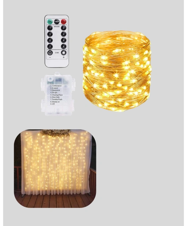 Zaman Ayarlı 8 Modlu Günışığı Perde Led Işık USB Çalışma