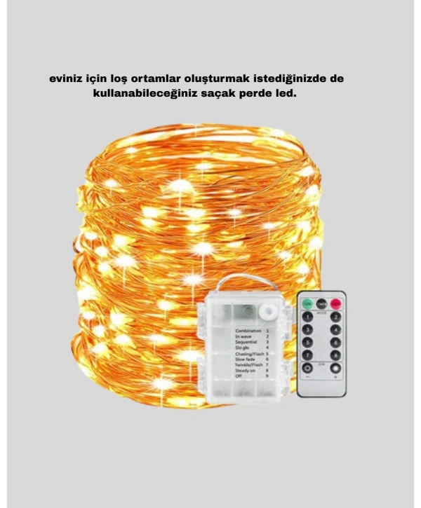 Zaman Ayarlı 8 Modlu Günışığı Perde Led Işık USB Çalışma