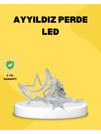 126 Led Yıldız Ay Figürlü Perde Işık Romantik Ambiyans