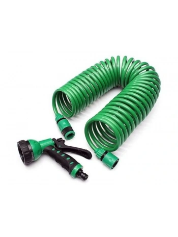 15 Metre Spiral Hortum + 4 Fonksiyonlu Özel Sulama Tabancası (5047)