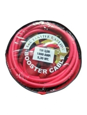 1800 AMPER TIR İÇİN AKÜ TAKVİYE KABLOSU 4.8MT - PENCERELİ BEZ ÇANTALI  (5047)