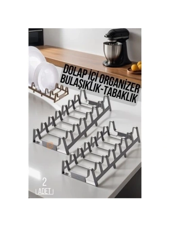 2 li Dolap İçi Tencere Kapak Ve Tabak Düzenleyici Kurutmalık Organizer