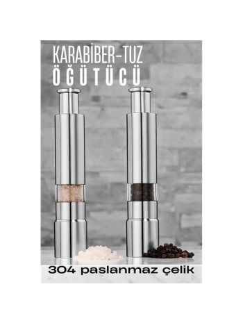 2li Karabiber Tuz Öğütücü Profesyonel 304 Paslanmaz Çelik Manuel Baharat Değirmeni