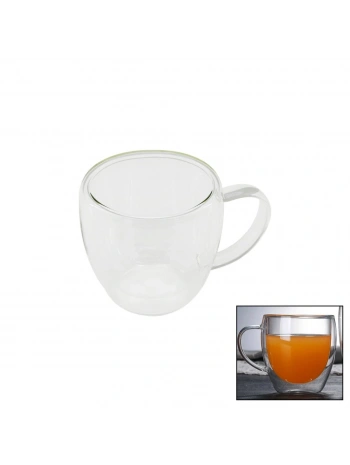 250ML - DAR ÇİFT CİDARLI - SADE TERMİSİL - ISIYA DAYANIKLI CAM BARDAK (5047)