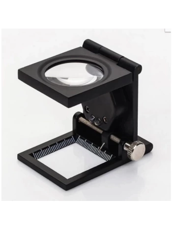 28x28 Mm Katlanır Sayaçlı Metal Lüp, 2 Led Işıklı Büyüteç Tekstil Th9005a