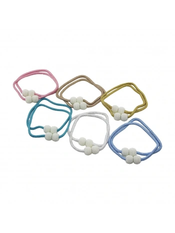 2PCS   BONCUK TOPLU - MIKNATISLI  RENKLİ PERDE İPİ (5047)