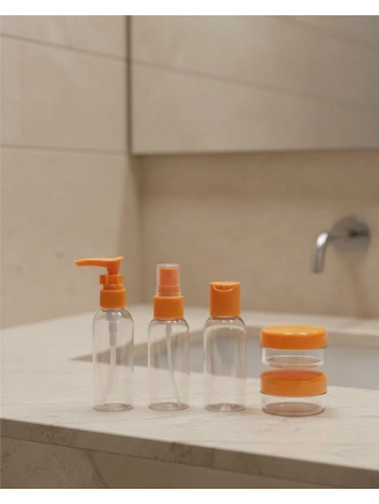 30 ml 5’li Seyahat Şişesi Seti Çantalı Kozmetik Organizer