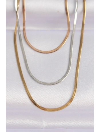 316L Çelik 3 Renkli İtalyan Zincir Çoklu Kolye