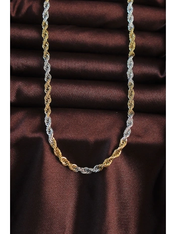 316L Çelik Çift Renk Burgu Tasarımlı Kolye