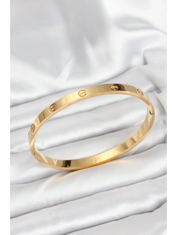 316L Çelik Gold Renk 65 mm Kadın Kelepçe Bileklik