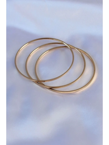 316L Çelik Gold Renk Ajda Model Kadın 65 mm Bilezik