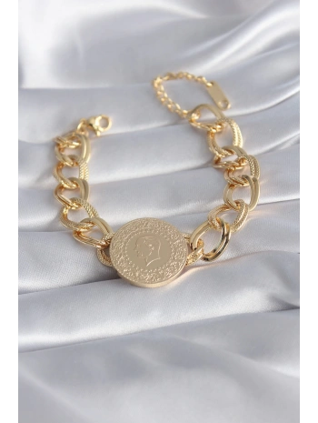 316L Çelik Gold Renk Tam Altın Model Samanyolu Kadın Bileklik