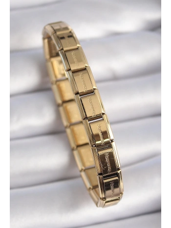 316L Çelik Gold Renk Yazılı Nomination Charm Bileklik