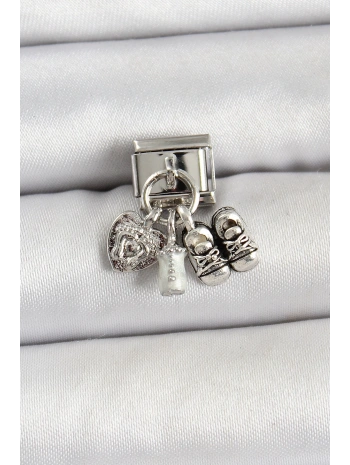 316L Çelik Gümüş Renk Bebek Konsept Nomination Charm