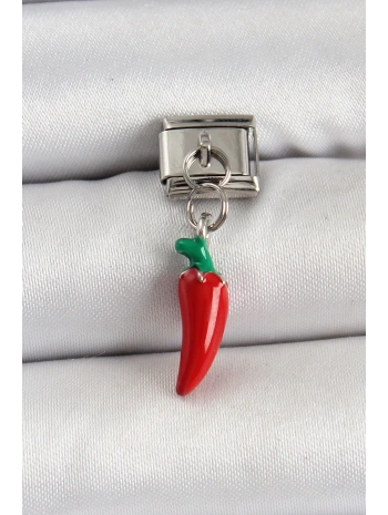 316L Çelik Gümüş Renk Kapya Biber Model Nomination Charm