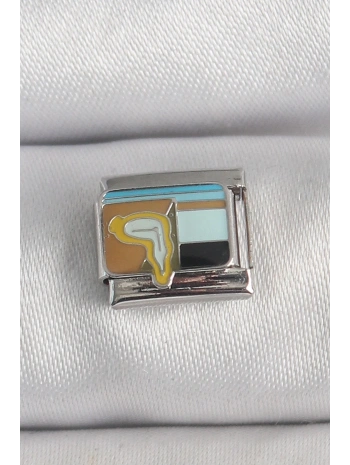 316L Çelik Gümüş Renk Renkli Portre Model Nomination Charm