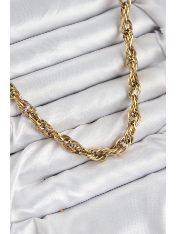 316L Çelik Halat Model Gold Renk Kadın Kolye